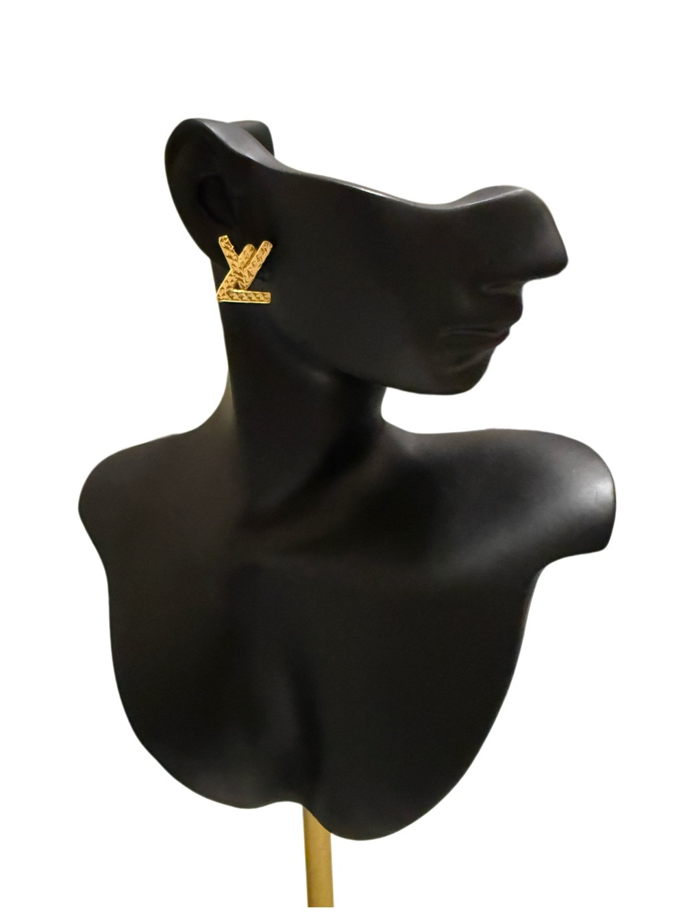 Monogram Luxurious Earrings in Goldtone